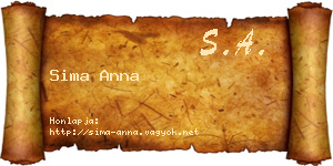 Sima Anna névjegykártya