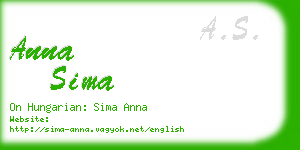 anna sima business card